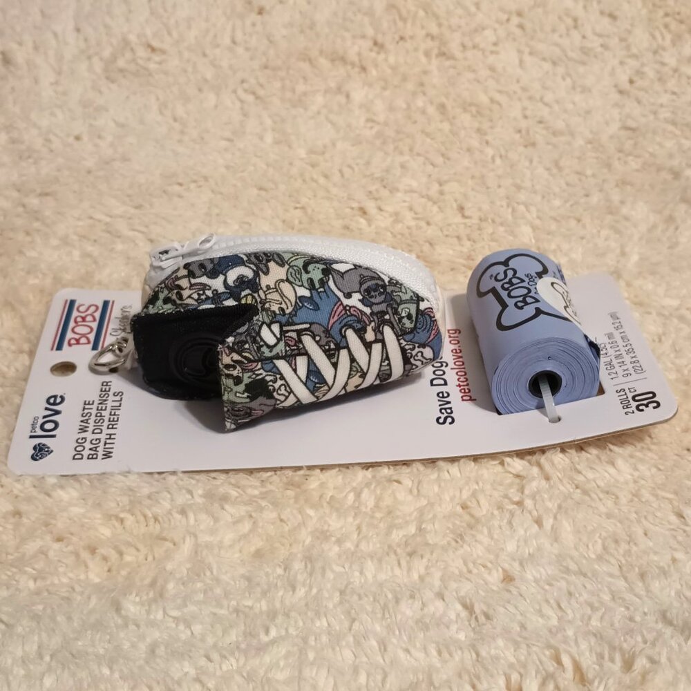 NWT ~ BOBS from Skechers Sneaker Dog Waste Bag Dispenser with 60 Waste Bags